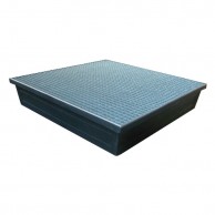 Spill PALLET with flat bottom and steel grating 